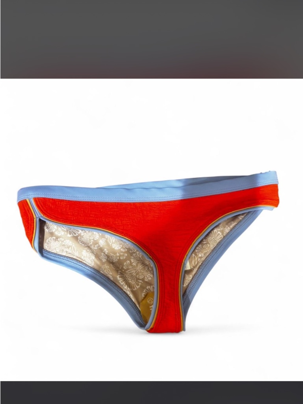 Bright Bikini Bottom with Light Blue Trim

Size XS
